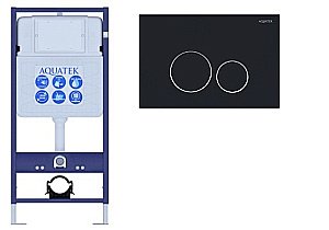Инсталляция для унитаза Aquatek Standart INS-0000012 с кнопкой KDI-0000020 черная матовая/хром купить в интернет-магазине сантехники Sanbest