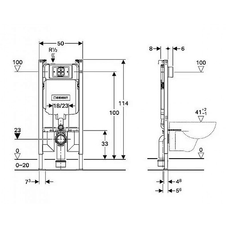 Инсталляция для унитаза Geberit Duofix Alpha 458.175.00.1 купить в интернет-магазине сантехники Sanbest