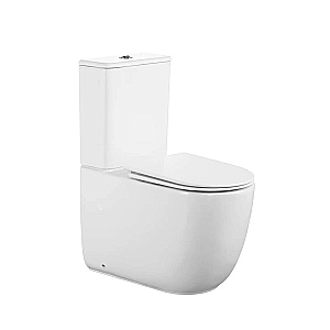 Унитаз напольный Ceruttispa MIRKO CT11090 безободковый с бачком, с крышкой микролифт, слив-торнадо, белый купить в интернет-магазине Sanbest