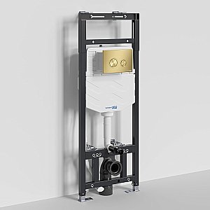 Инсталляция для унитаза WasserKraft Alme 15TLT.010.ME.MG01 кнопка золото матовое купить в интернет-магазине сантехники Sanbest