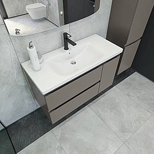 Тумба с раковиной Caprigo Forte 100 два ящика, одна дверь справа, айрон для ванной в интернет-магазине Sanbest