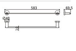 Полотенцедержатель CeramaLux Loft 53908 хром купить в интернет-магазине сантехники Sanbest