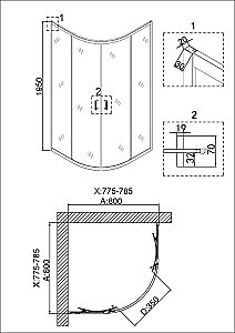 Душевой уголок Niagara Nova NG-6686-08 80х80 прозрачное стекло/профиль хром купить в интернет-магазине Sanbest