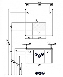 Тумба с раковиной Акватон Шерилл 85  белая глянцевая для ванной в интернет-магазине Sanbest