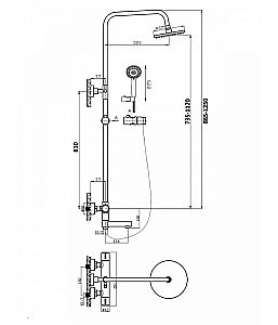 Душевая система Agger Thermo A2461144 черная матовая купить в интернет-магазине сантехники Sanbest