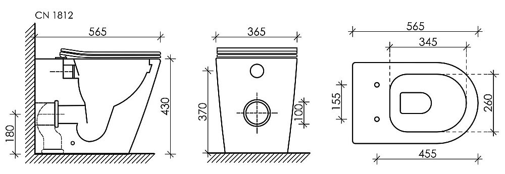Унитаз приставной Ceramica Nova Highlight Rimless CN1812 безободковый, с крышкой микролифт купить в интернет-магазине Sanbest
