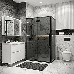 Душевой уголок Grossman Cosmo 130х100 120.K33.02.1310.21.10 стекло тонированное/профиль черный матовый купить в интернет-магазине Sanbest