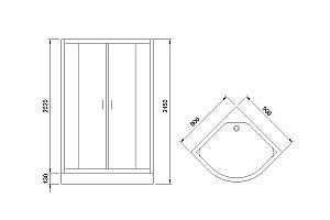 Душевая кабина Royal Bath FATO RB 90HK-T-BL 90 стекло прозрачное/профиль черный купить в интернет-магазине Sanbest