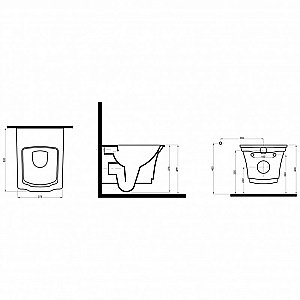 Подвесной унитаз с декором Gold Boheme Hermitage 951-G белый/золото купить в интернет-магазине Sanbest