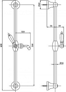 Душевой гарнитур Cezares LORD-SD-02-Bi бронза/ручка белая купить в интернет-магазине сантехники Sanbest
