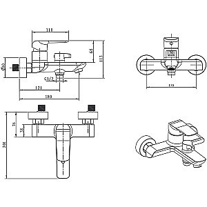 Смеситель для ванны Kaiser Glory 69022 купить в интернет-магазине сантехники Sanbest
