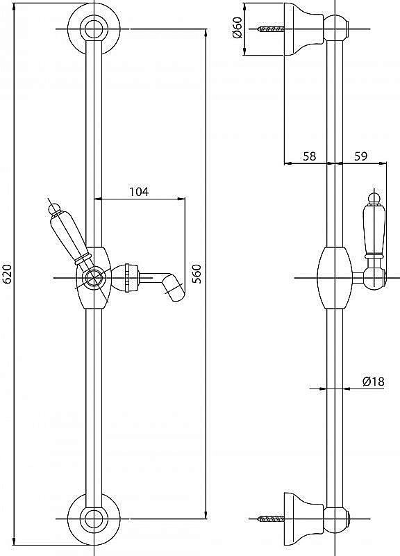 Душевой гарнитур Cezares LORD-SD-02-Bi бронза/ручка белая купить в интернет-магазине сантехники Sanbest