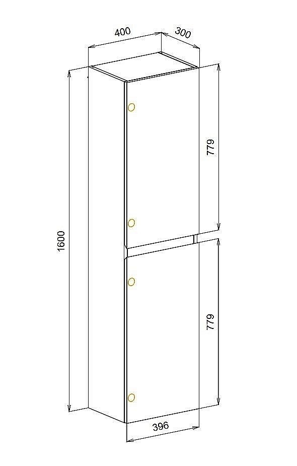 Пенал Cezares Molveno 160 Черный для ванной в интернет-магазине сантехники Sanbest