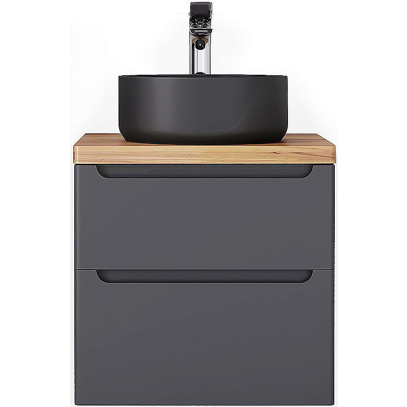 Тумба с раковиной Jorno Wood 60 серая для ванной в интернет-магазине Sanbest