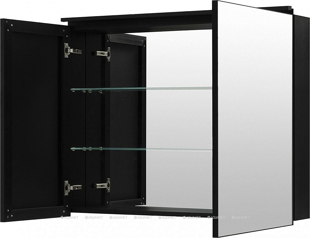 Зеркальный шкаф De Aqua Алюминиум 261761 100 черный купить в интернет-магазине сантехники Sanbest