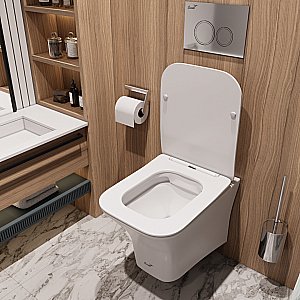 Унитаз подвесной CeruttiSpa VETTORE Aria MW CT9242 безободковый, с крышкой микролифт, белый матовый купить в интернет-магазине Sanbest