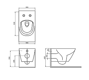 Унитаз подвесной beWash Bogen с инсталляцией TECE 9400414+88303670 безободковый с функцией биде, с сиденьем микролифт, черный матовый/кнопка черная матовая купить в интернет-магазине Sanbest