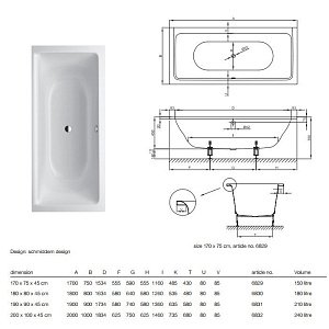 Ванна Bette Free 6832-000 PLUS 200x100 Белый купить в интернет-магазине Sanbest