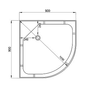 Душевая кабина DTO ЕМ1590 N 90х90 купить в интернет-магазине Sanbest