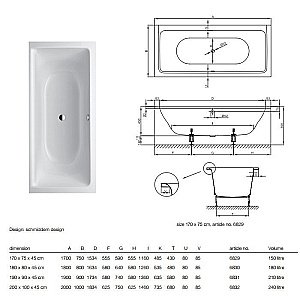 Ванна Bette Free 6832-000 PLUS 200x100 Белый купить в интернет-магазине Sanbest
