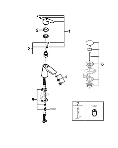 Смеситель для раковины GROHE Eurosmart 23967003 хром купить в интернет-магазине сантехники Sanbest