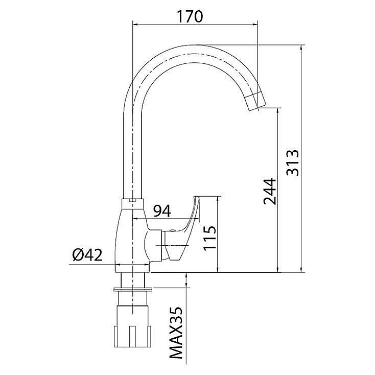 Смеситель для кухни Milardo Meal M07SB0JM05 хром купить в интернет-магазине сантехники Sanbest