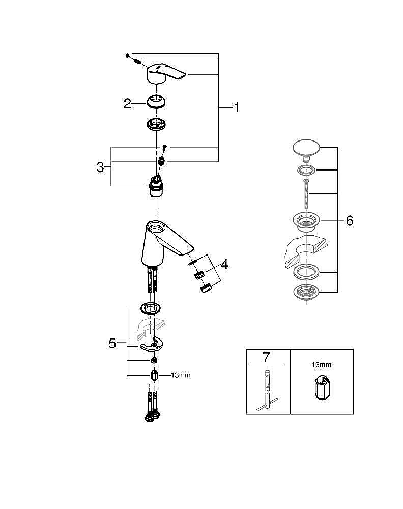 Смеситель для раковины GROHE Eurosmart 23967003 хром купить в интернет-магазине сантехники Sanbest