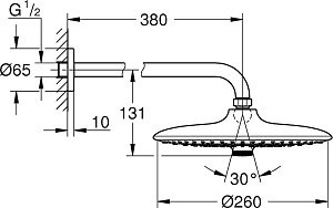 Верхний душ Grohe Euphoria 26459000 купить в интернет-магазине сантехники Sanbest