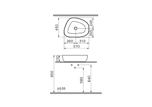 Раковина накладная VitrA Outline Recycled 7991B066-0016 матовый тауп купить в интернет-магазине Sanbest