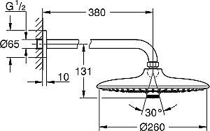 Верхний душ Grohe Euphoria 26459000 купить в интернет-магазине сантехники Sanbest