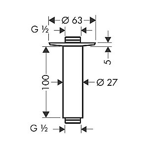 Потолочное крепление для верхнего душа Hansgrohe 27479000 купить в интернет-магазине сантехники Sanbest