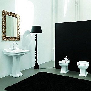 Раковина с пьедесталом Artceram Hermitage 68 HEL002 01 00/ EE11 bi*1 белая купить в интернет-магазине Sanbest