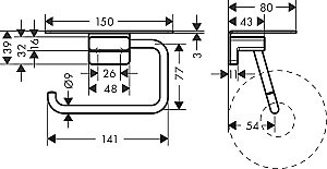 Держатель для туалетной бумаги Hansgrohe AddStoris 41772000 хром купить в интернет-магазине сантехники Sanbest