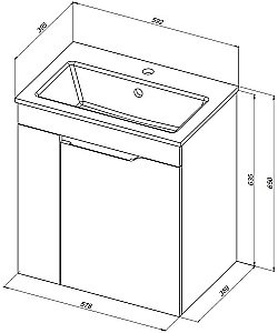 Тумба с раковиной Aquanet Практика 330453 60 белый матовый для ванной в интернет-магазине Sanbest