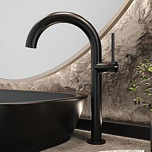 Смеситель для раковины Elghansa RADIANT XQ 16H3781-Black черный матовый купить в интернет-магазине сантехники Sanbest