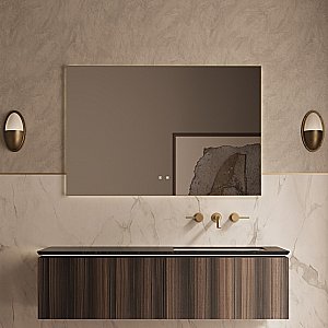 Тумба с раковиной Vincea Luxe 140 VMC-4LX140WN/VWTB-4LX140VB натуральный орех для ванной в интернет-магазине Sanbest