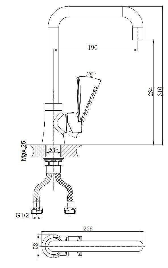 Смеситель для кухни Rush Denis DN0335-22 купить в интернет-магазине сантехники Sanbest