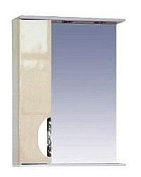 Зеркало со шкафом Misty Жасмин 55,1 бежевый левое купить в интернет-магазине сантехники Sanbest