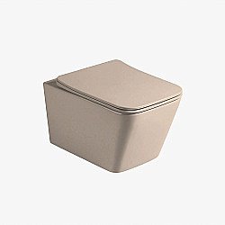 Унитаз Vincea Q-Line VT1-12MC безободковый, с крышкой микролифт, капучино матовый купить в интернет-магазине Sanbest