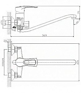Смеситель для ванны Rossinka T T40-34 купить в интернет-магазине сантехники Sanbest