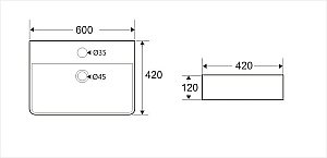 Раковина Koller Pool KVADRO 60 KR-0600M-WB белая купить в интернет-магазине Sanbest
