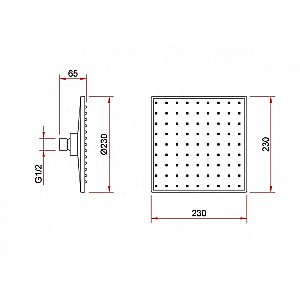 Верхний душ Berges NARDIS 72002 черный купить в интернет-магазине сантехники Sanbest