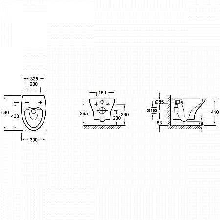 Унитаз подвесной Jacob Delafon NOUVELLE VAGUE EDJ102-00 безободковый купить в интернет-магазине Sanbest