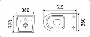 Унитаз подвесной Ceramalux NS-5178-18 черный, безободковый, с крышкой микролифт купить в интернет-магазине Sanbest