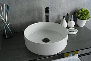 Раковина накладная Gid Esfera 40 N9424 51179 белая купить в интернет-магазине Sanbest