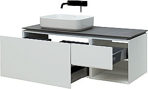 Тумба с раковиной Allen Brau INFINITY 120 1+1 белая матовая для ванной в интернет-магазине Sanbest