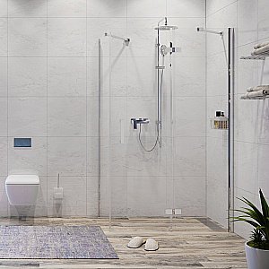 Душевой уголок WasserKRAFT Aller 10H06 120x80 профиль хром/декор белый купить в интернет-магазине Sanbest