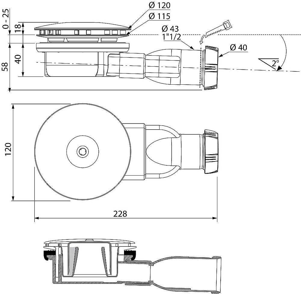 Сифон Radaway R400W Slim Ø90 купить в интернет-магазине сантехники Sanbest