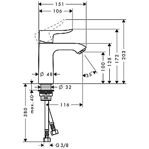 Смеситель для раковины Hansgrohe Metris 31084000 купить в интернет-магазине сантехники Sanbest