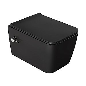 Унитаз подвесной с функцией биде Boheme Zen 967-SET-B черный матовый, безободковый, с крышкой микролифт купить в интернет-магазине Sanbest